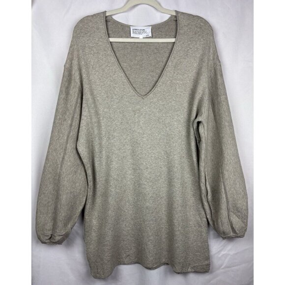 ICHI Women's Medium V-Neck Sweater Lagenlook Coastal Chic Normcore Oversized‎ - Picture 1 of 10
